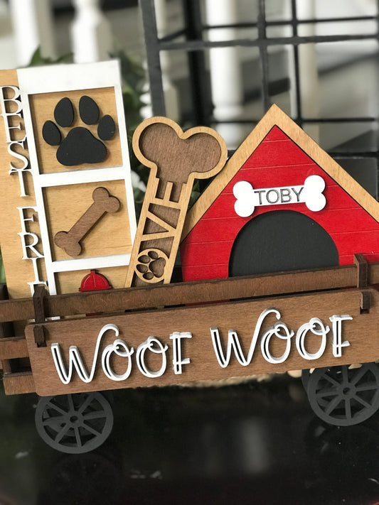 UNFINISHED Dog Insert DIY Set for Wagon - Wholesale Set of 6