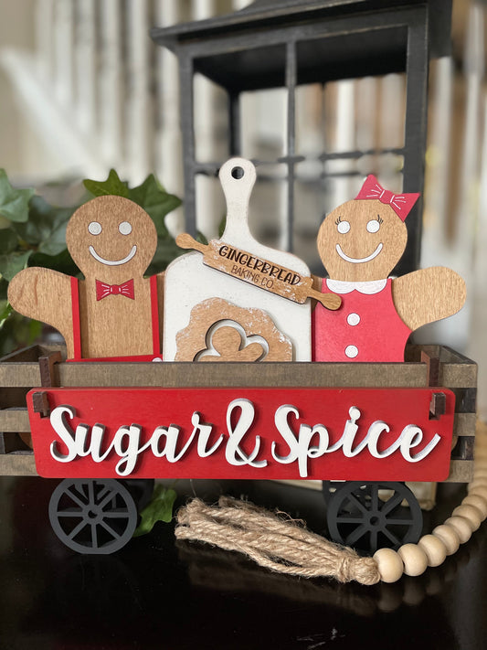 UNFINISHED Gingerbread Insert DIY Set for Wagon - Wholesale Set of 6