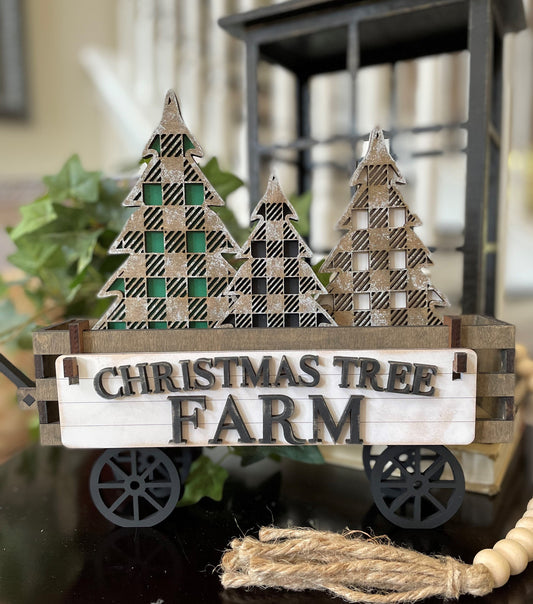 UNFINISHED Christmas Tree Insert DIY Set for Wagon - Wholesale Set of 6