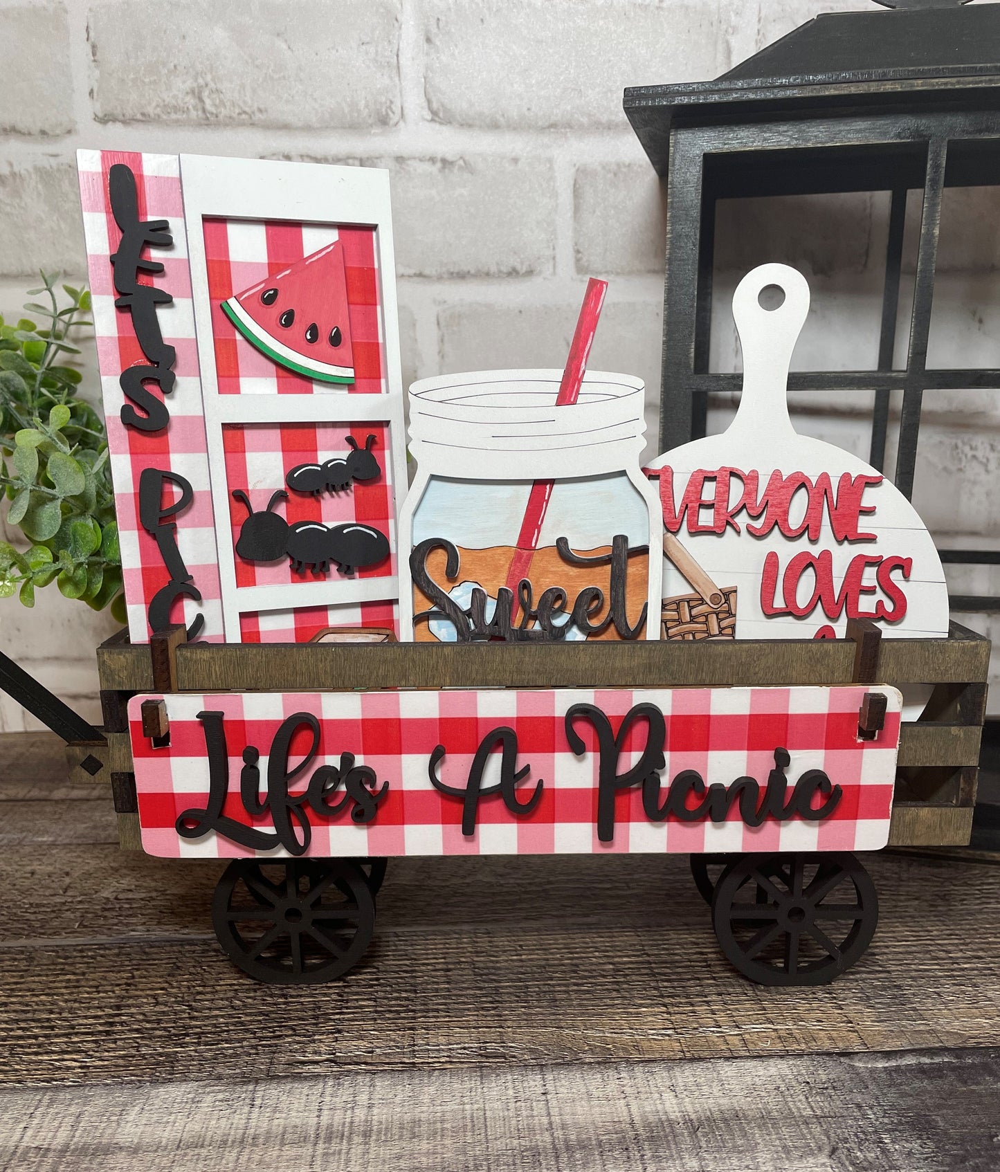 UNFINISHED Picnic Insert DIY Set for Interchangeable Wagon - Wholesale Set of 6