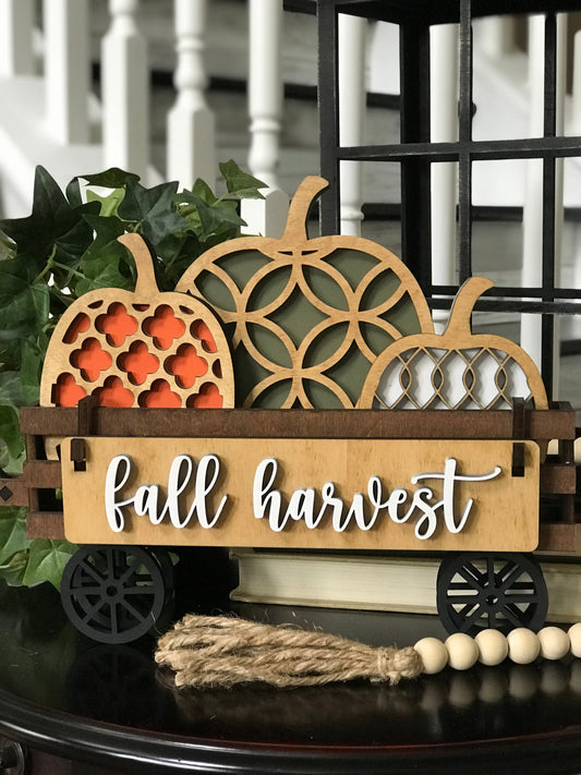 UNFINISHED Fall Harvest Pumpkin Insert DIY Set for Wagon - Wholesale Set of 6