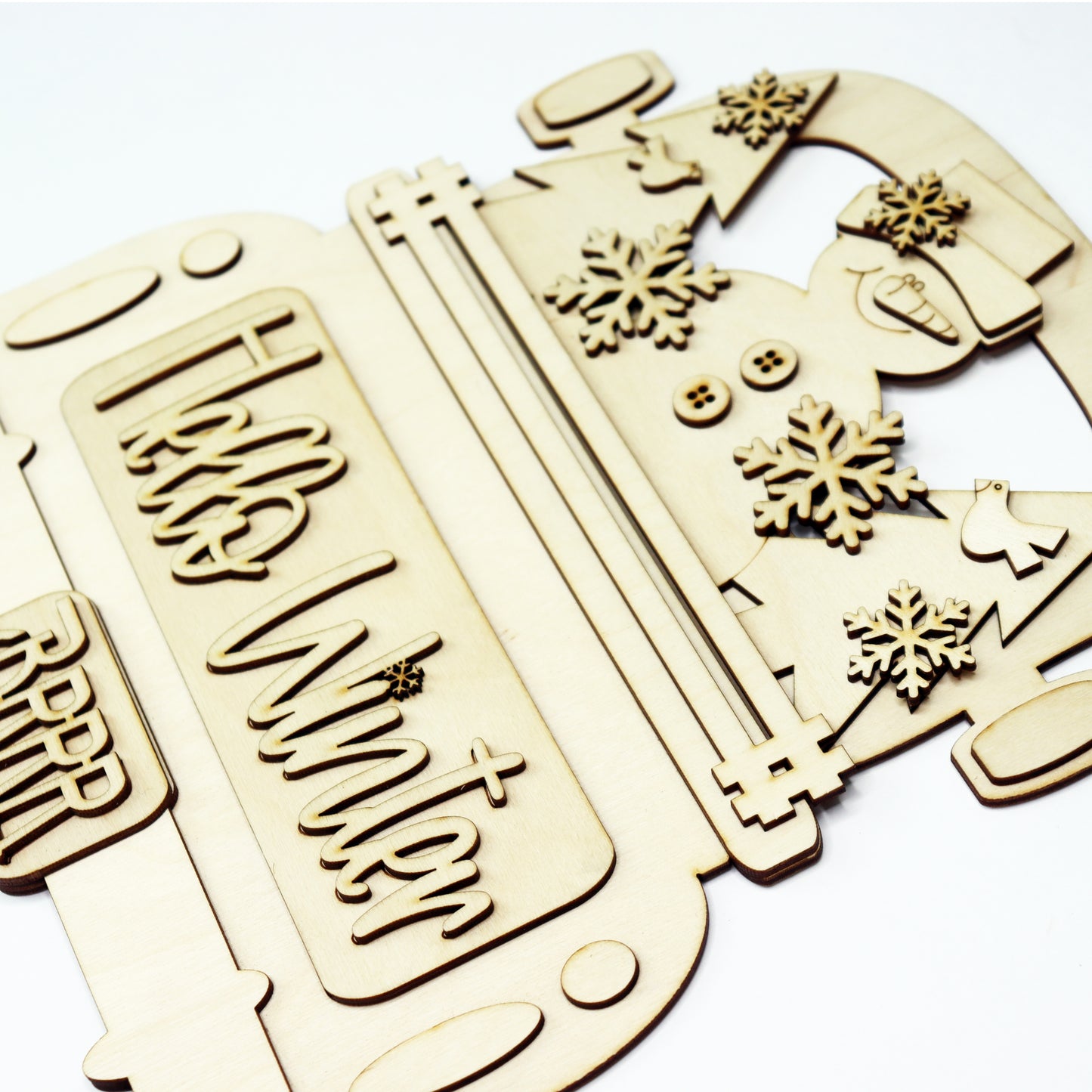 Hello Winter Interchangeable Inserts (Trucks, Door Hanger, Breadboards) - Wholesale Set of 6