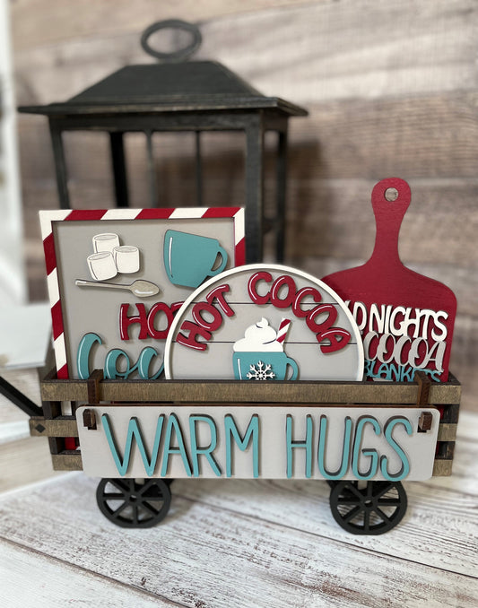 UNFINISHED Hot Cocoa Insert DIY Set for Wagon - Wholesale Set of 6