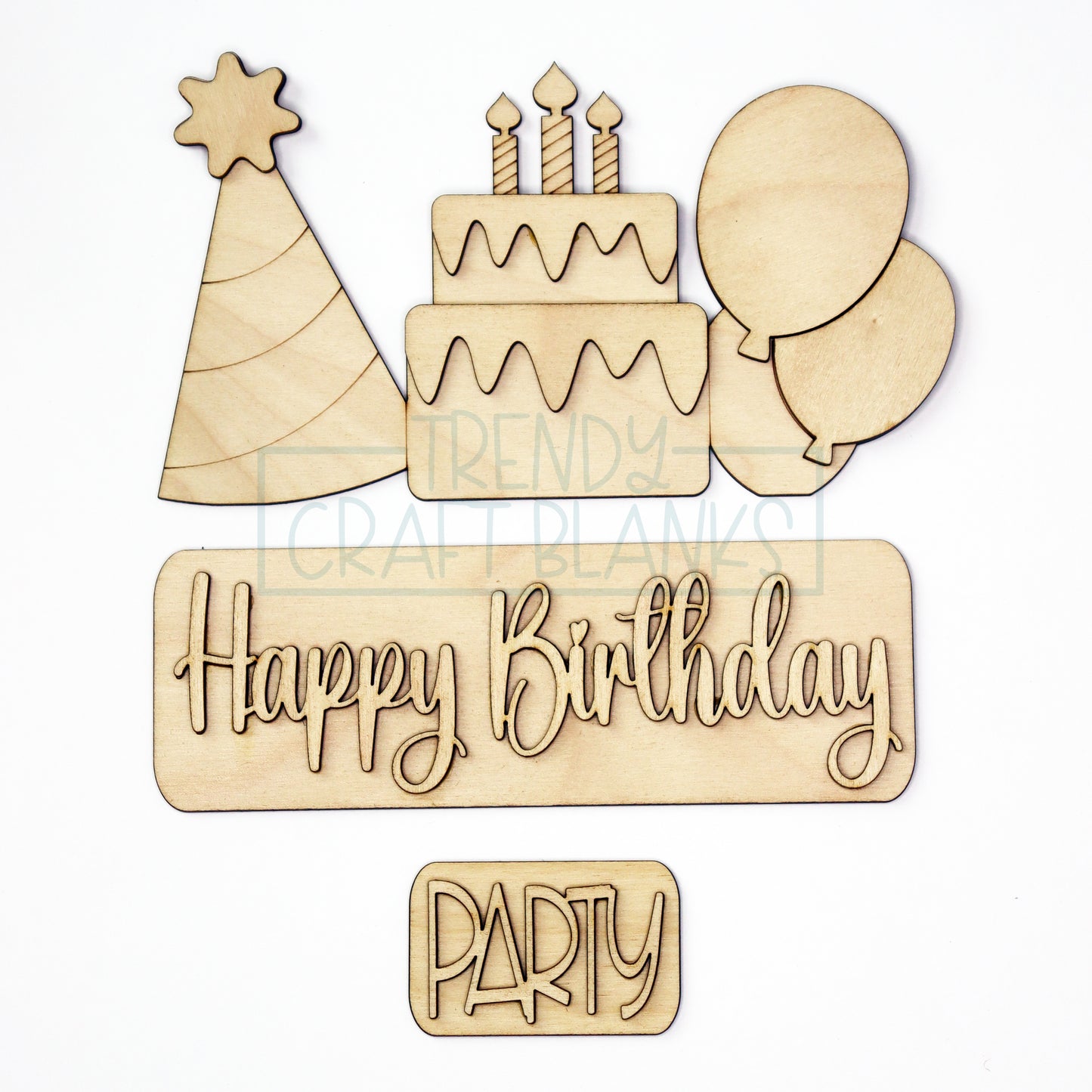 Happy Birthday Interchangeable Inserts (Trucks, Door Hanger, Breadboards) - Wholesale Set of 6