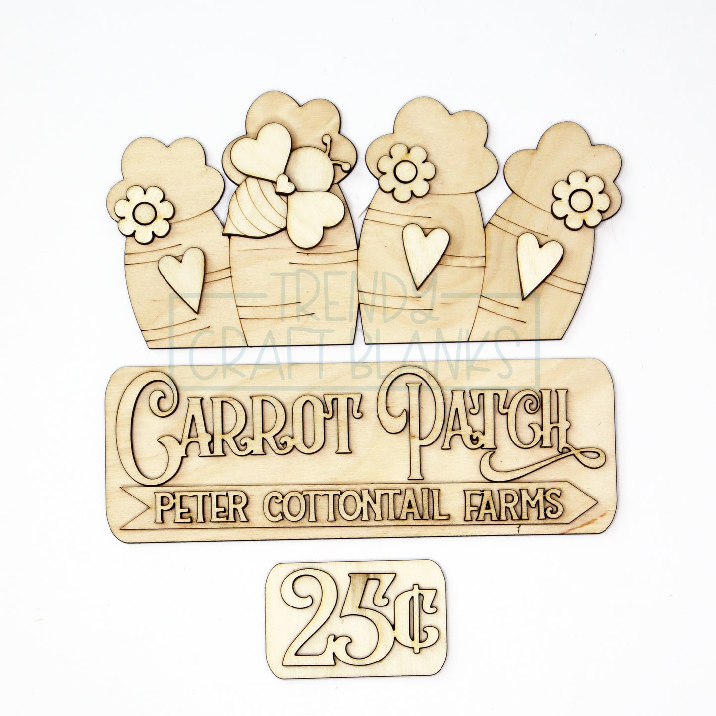 Carrot Patch Interchangeable Inserts (Trucks, Door Hanger, Breadboards) - Wholesale Set of 6