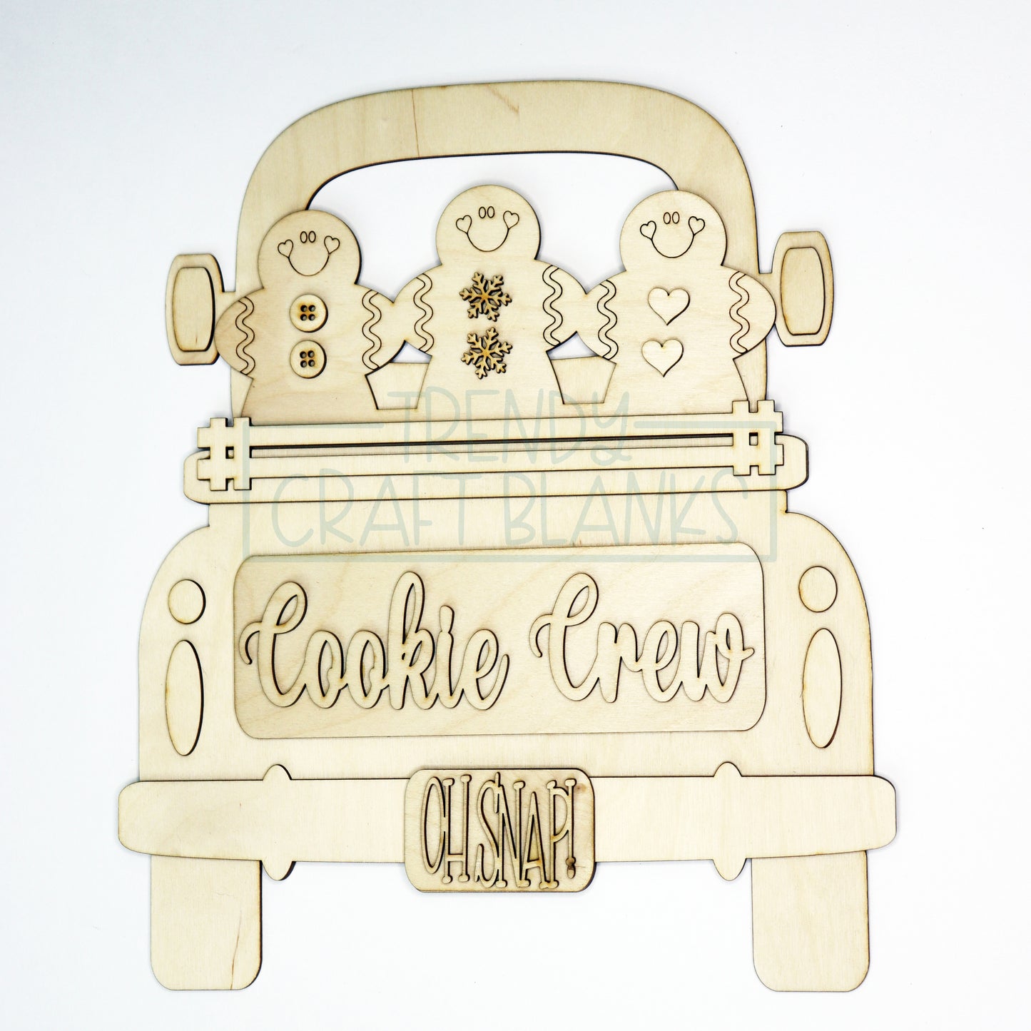 Gingerbread Cookie Crew Interchangeable Inserts (Trucks, Door Hanger, Breadboards) - Wholesale Set of 6