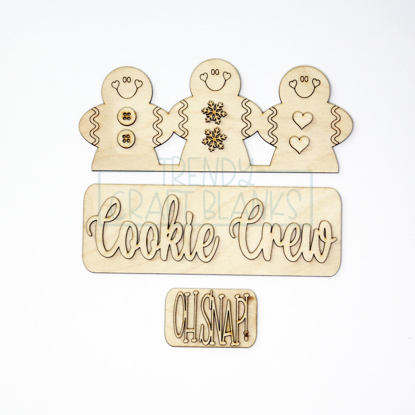 Gingerbread Cookie Crew Interchangeable Inserts (Trucks, Door Hanger, Breadboards) - Wholesale Set of 6