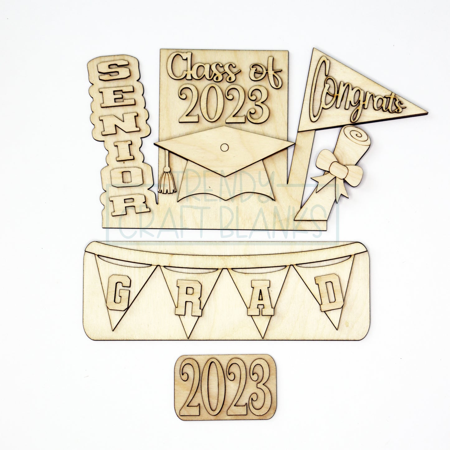 Graduation Interchangeable Inserts (Trucks, Door Hanger, Breadboards) - Wholesale Set of 6