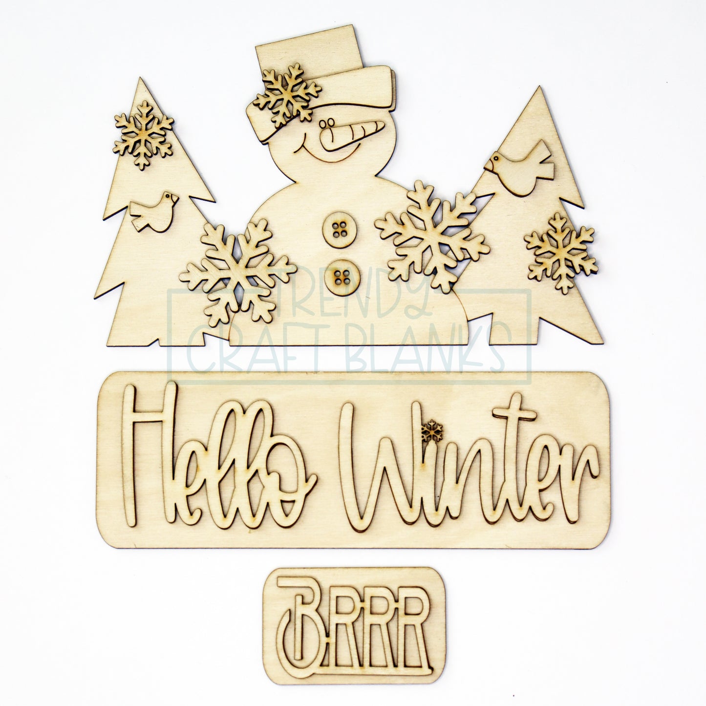 Hello Winter Interchangeable Inserts (Trucks, Door Hanger, Breadboards) - Wholesale Set of 6