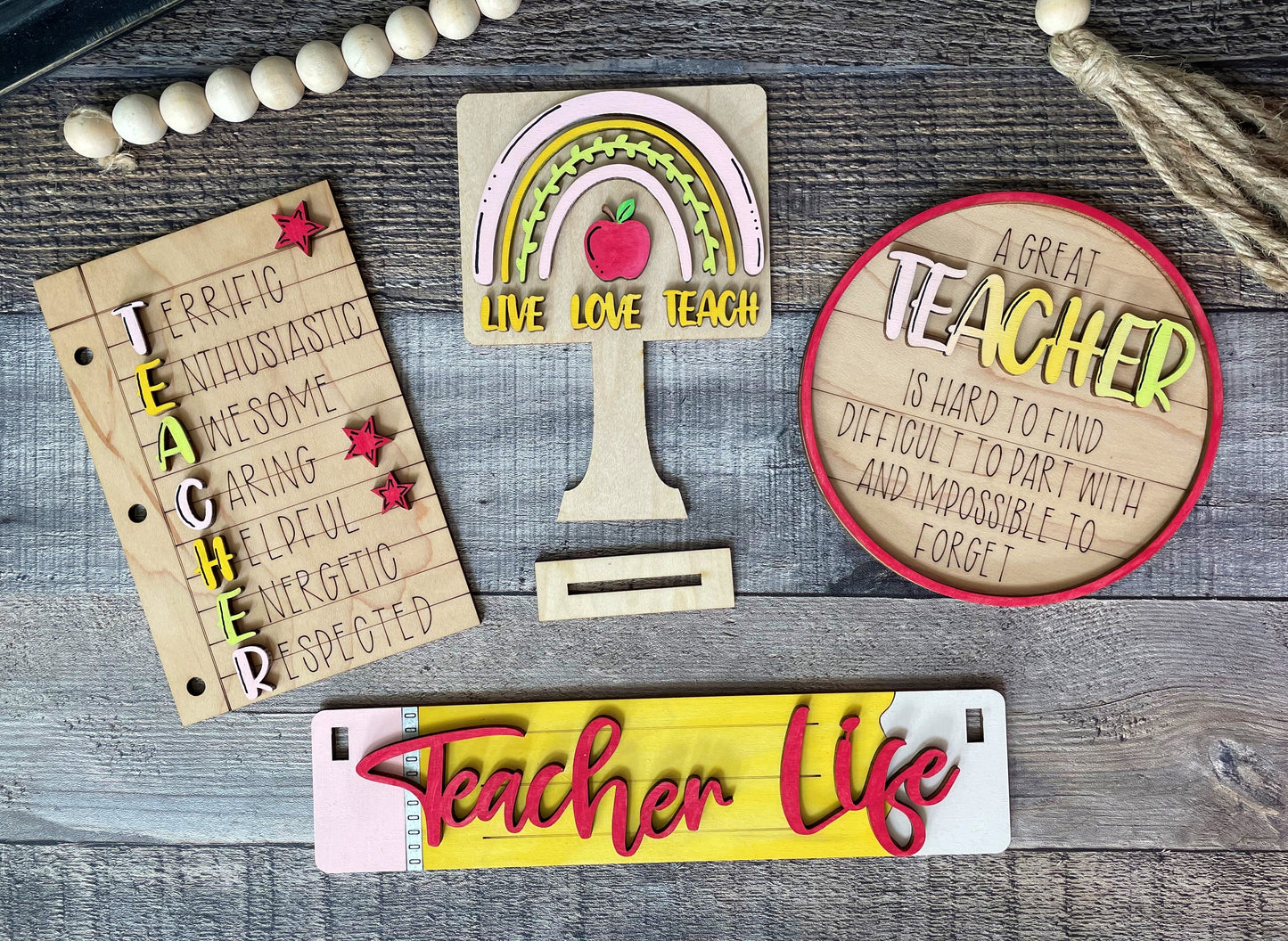 UNFINISHED Teacher Appreciation Insert DIY Set for Wagon